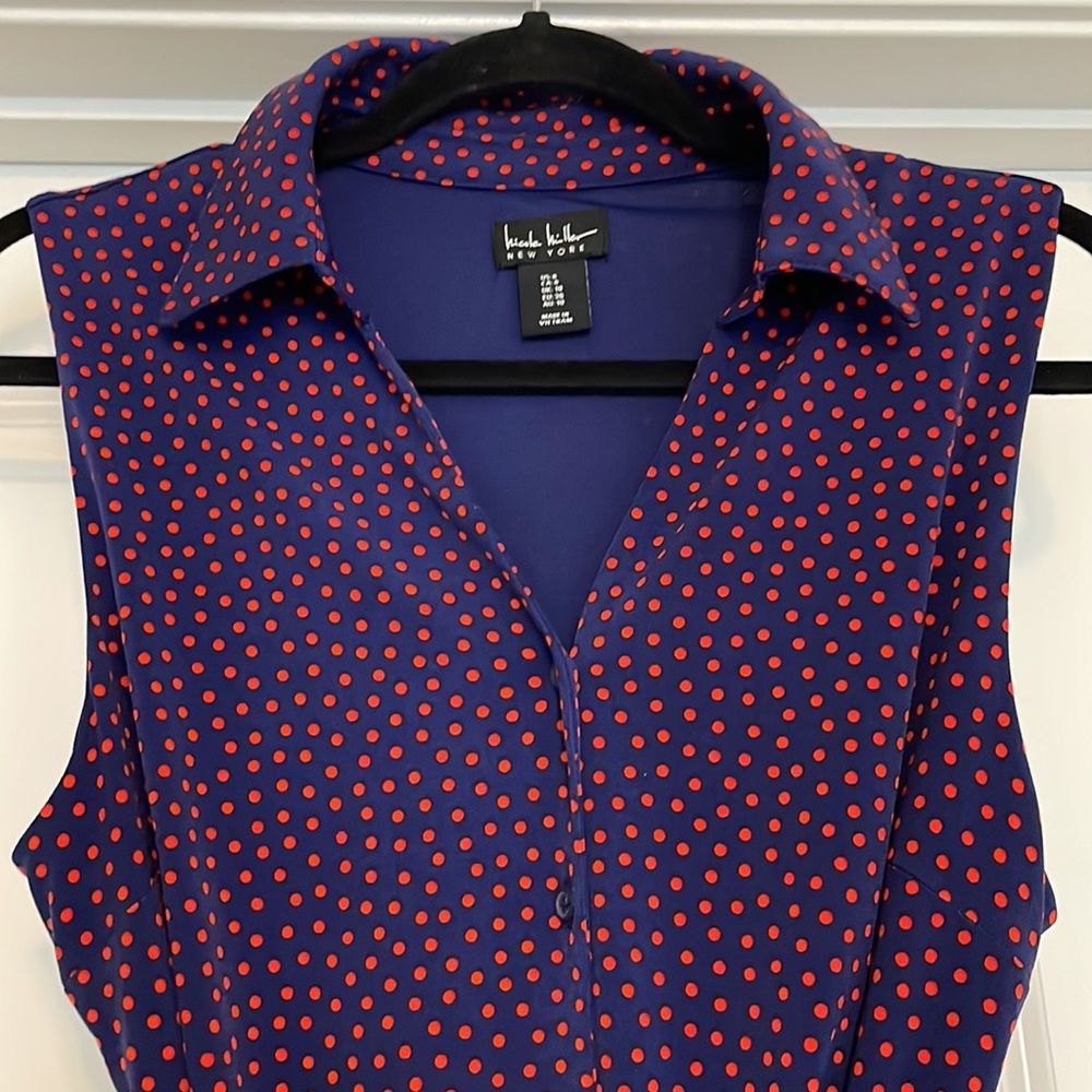 Nicole Miller navy and red dress